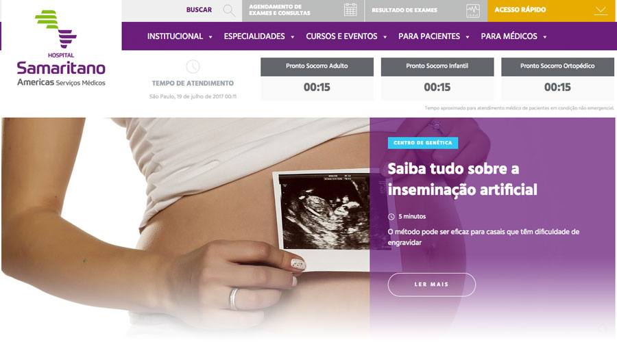 Blog e site do Hospital Samaritano